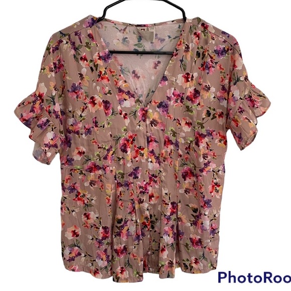 Anthropologie Dolan Mitzi Floral Blouse Buttons, Size extra small - Picture 5 of 9